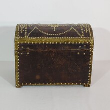 Folk art leather box, France circa 1850