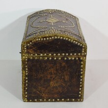 Folk art leather box, France circa 1850