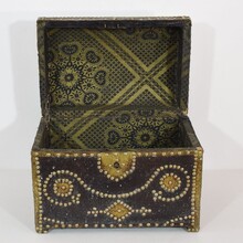 Folk art leather box, France circa 1850