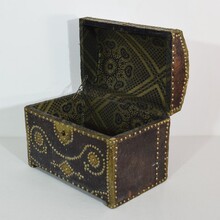 Folk art leather box, France circa 1850