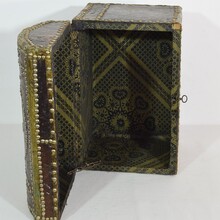 Folk art leather box, France circa 1850