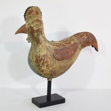 Folk art metal rooster or cockerel weathervane, France circa 1850-1900