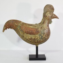 Folk art metal rooster or cockerel weathervane, France circa 1850-1900