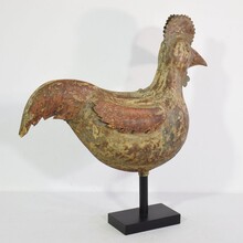 Folk art metal rooster or cockerel weathervane, France circa 1850-1900