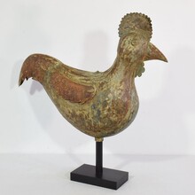 Folk art metal rooster or cockerel weathervane, France circa 1850-1900