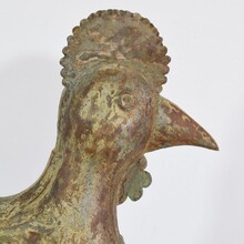 Folk art metal rooster or cockerel weathervane, France circa 1850-1900