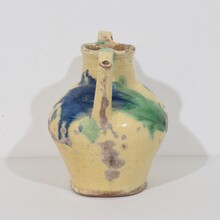 Glazed terracotta jug or water cruche/Orjol, France circa 1800-1850