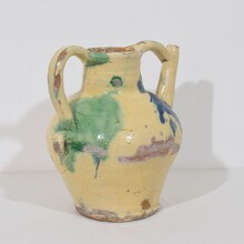 Glazed terracotta jug or water cruche/Orjol, France circa 1800-1850