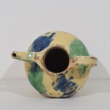 Glazed terracotta jug or water cruche/Orjol, France circa 1800-1850