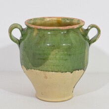 Green glazed ceramic confit jar, France circa 1850-1900