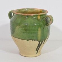 Green glazed ceramic confit jar, France circa 1850-1900