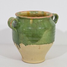 Green glazed ceramic confit jar, France circa 1850-1900