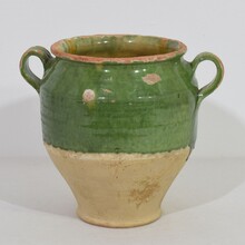 Green glazed ceramic confit jar, France circa 1850-1900