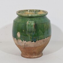 Green glazed ceramic confit jar/pot, France circa 1850-1900