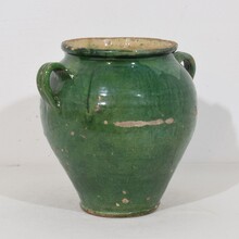 Green glazed ceramic confit jar/ pot, France circa 1850-1900