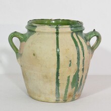 Green glazed ceramic jar, France circa 1850-1900