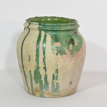 Green glazed ceramic jar, France circa 1850-1900