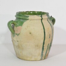 Green glazed ceramic jar, France circa 1850-1900