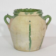 Green glazed ceramic jar, France circa 1850-1900