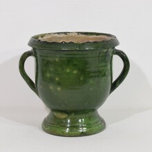 Green glazed earthenware Castelnaudary planter, France circa 1850-1900