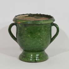 Green glazed earthenware Castelnaudary planter, France circa 1850-1900