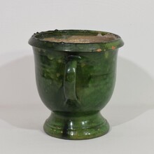 Green glazed earthenware Castelnaudary planter, France circa 1850-1900