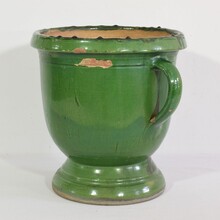 Green glazed earthenware Castelnaudary planter, France circa 1850-1900