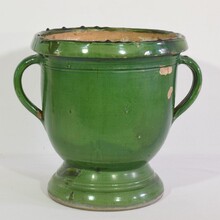 Green glazed earthenware Castelnaudary planter, France circa 1850-1900