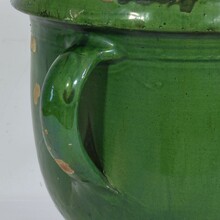 Green glazed earthenware Castelnaudary planter, France circa 1850-1900