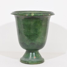 Green glazed earthenware castelnaudary planter/vase, France circa 1850-1900