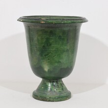 Green glazed earthenware castelnaudary planter/vase, France circa 1850-1900