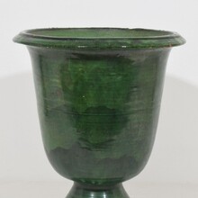 Green glazed earthenware castelnaudary planter/vase, France circa 1850-1900