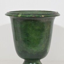 Green glazed earthenware castelnaudary planter/vase, France circa 1850-1900