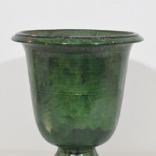 Green glazed earthenware castelnaudary planter/vase, France circa 1850-1900