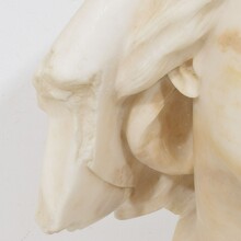 Hand carved white alabaster head, France circa 1850-1900