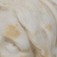 Hand carved white alabaster head, France circa 1850-1900