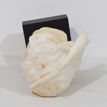 Hand carved white alabaster head, France circa 1850-1900