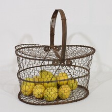 Iron wirework basket, France circa 1850-1900