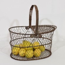 Iron wirework basket, France circa 1850-1900