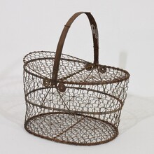 Iron wirework basket, France circa 1850-1900