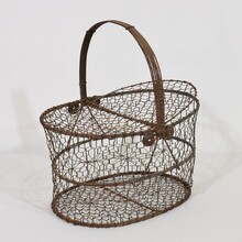 Iron wirework basket, France circa 1850-1900