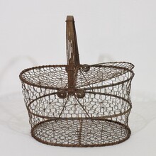 Iron wirework basket, France circa 1850-1900