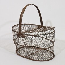 Iron wirework basket, France circa 1850-1900