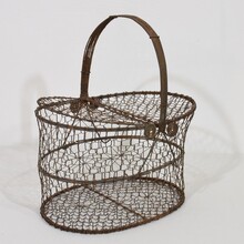 Iron wirework basket, France circa 1850-1900