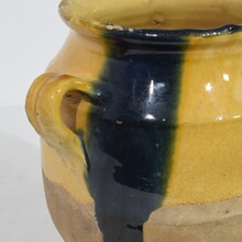 Yellow glazed ceramic confit jar/ pot, France circa 1850-1900