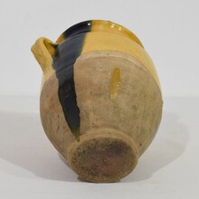 Yellow glazed ceramic confit jar/ pot, France circa 1850-1900