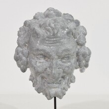 Zinc Bacchus head ornament, France circa 1850-1900