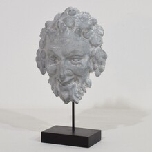 Zinc Bacchus head ornament, France circa 1850-1900