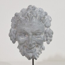 Zinc Bacchus head ornament, France circa 1850-1900