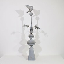 Large zinc roof finial with dove, France circa 1850-1900